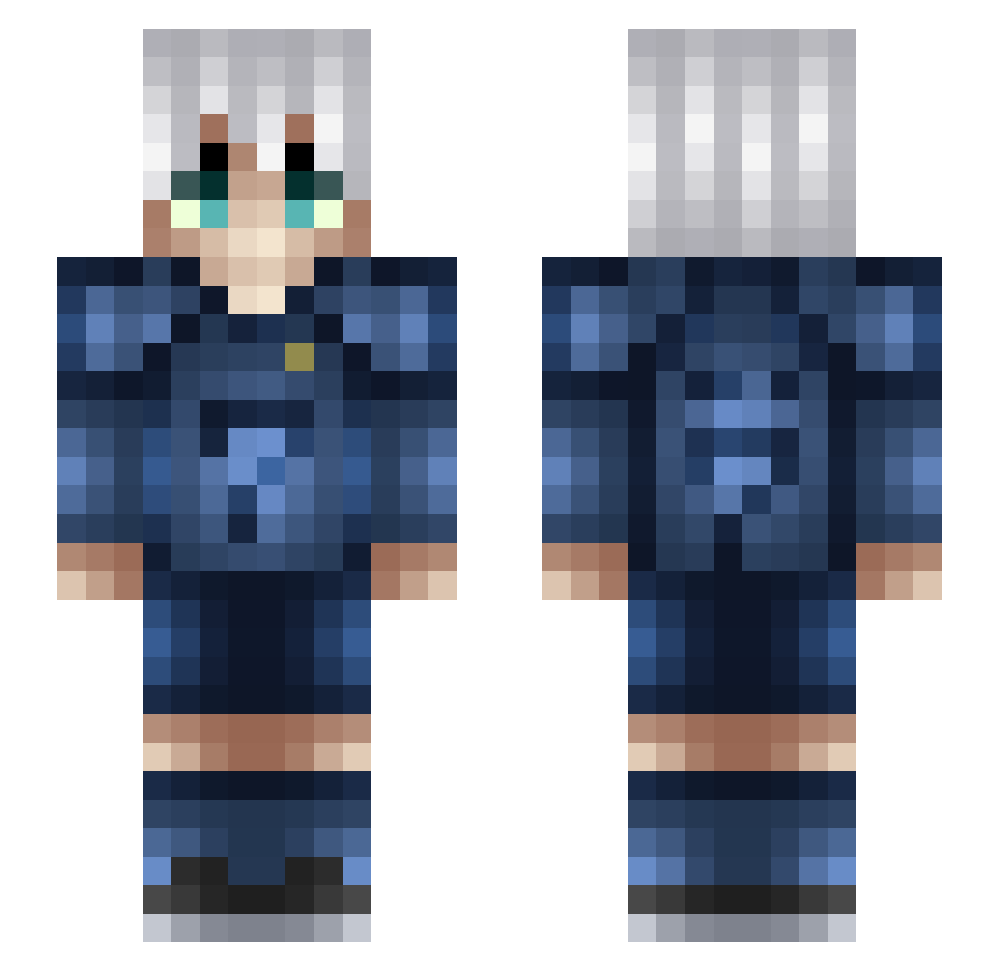 Your_host_is_bac Minecraft skin, front and back view