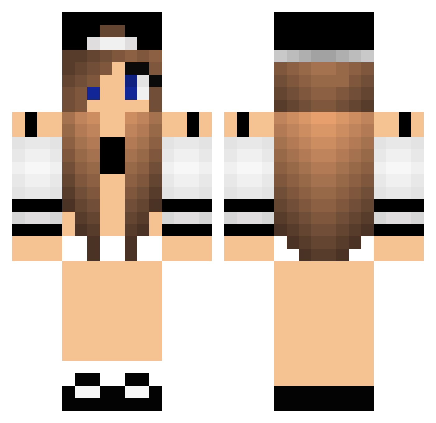 SpankYoASH Minecraft skin, front and back view
