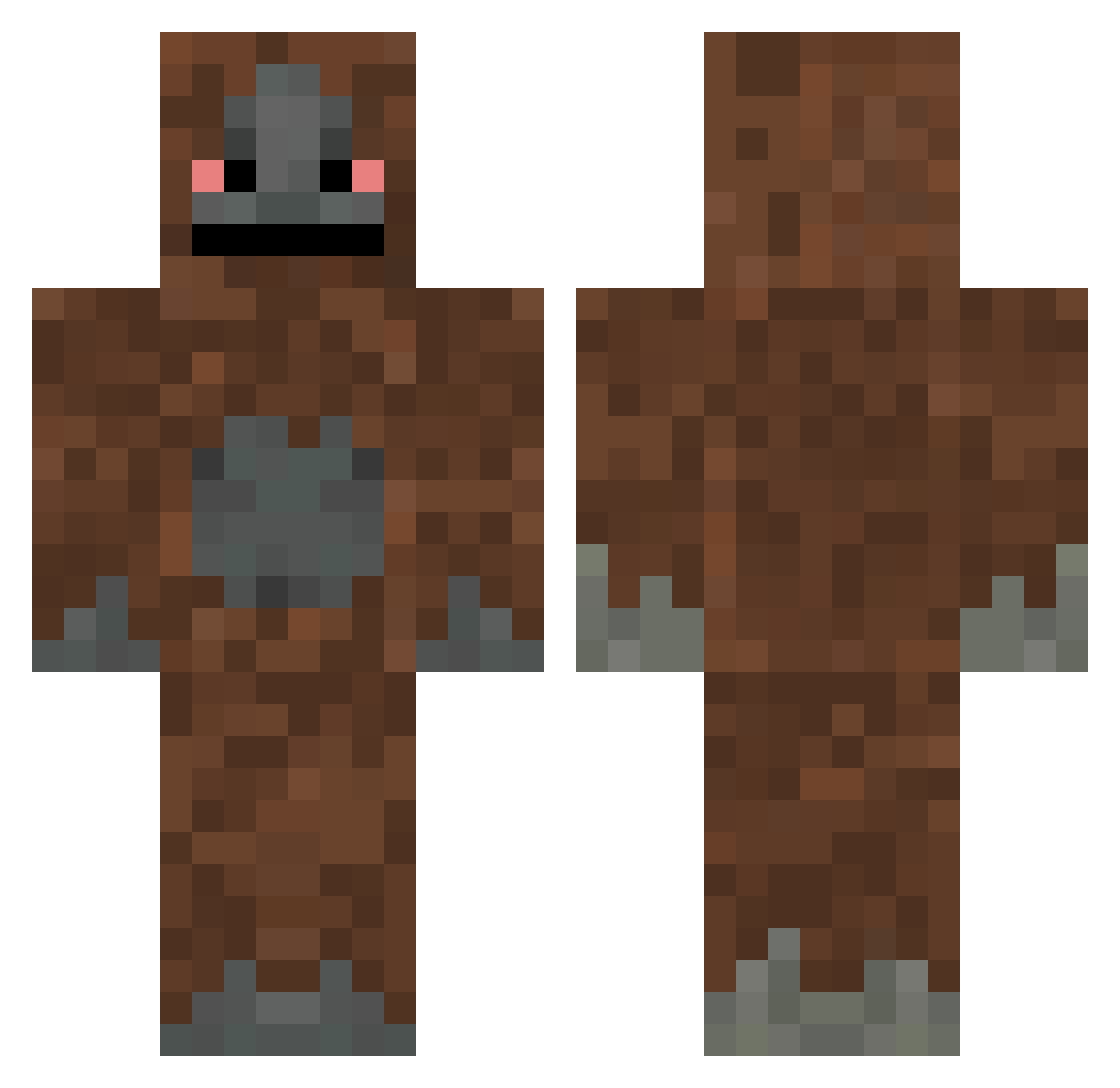 King_Unity Minecraft skin, front and back view