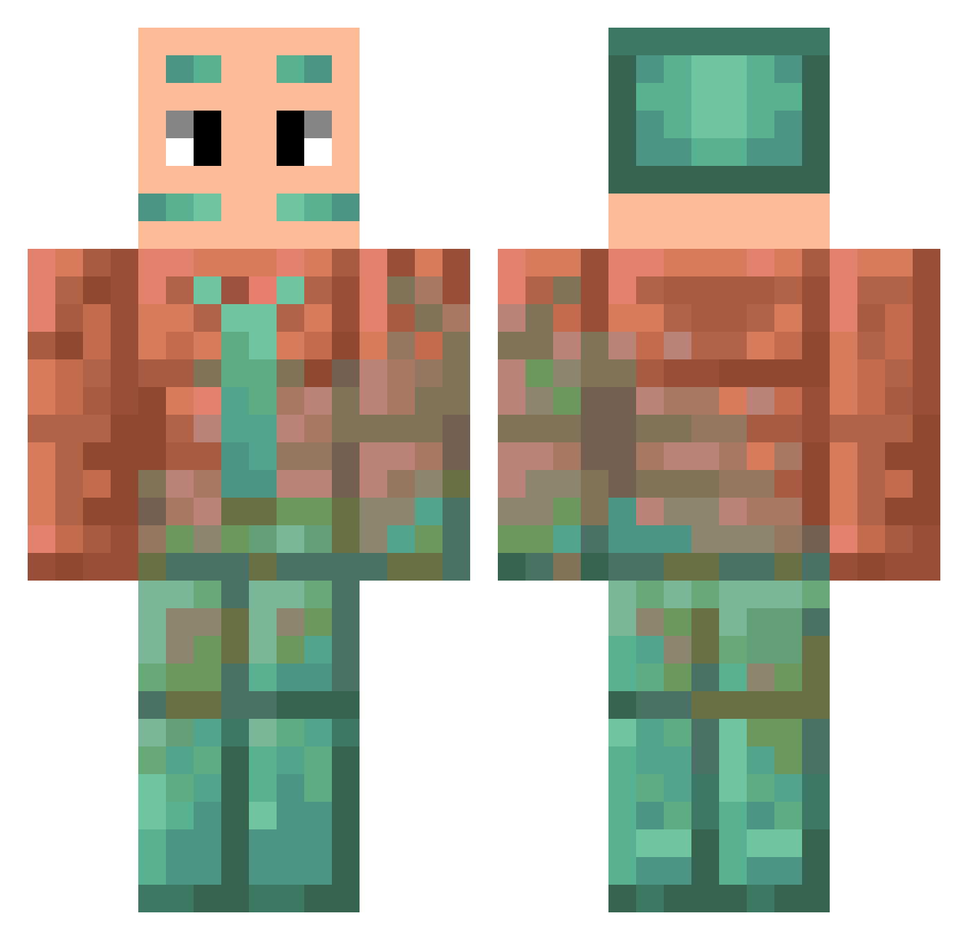 Citroen_C15 Minecraft skin, front and back view