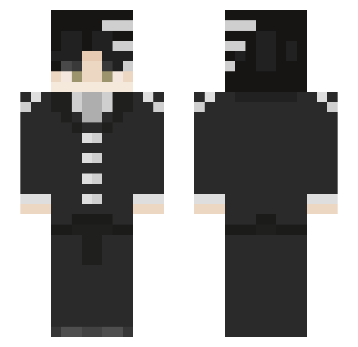 CupidEXE Minecraft skin, front and back view