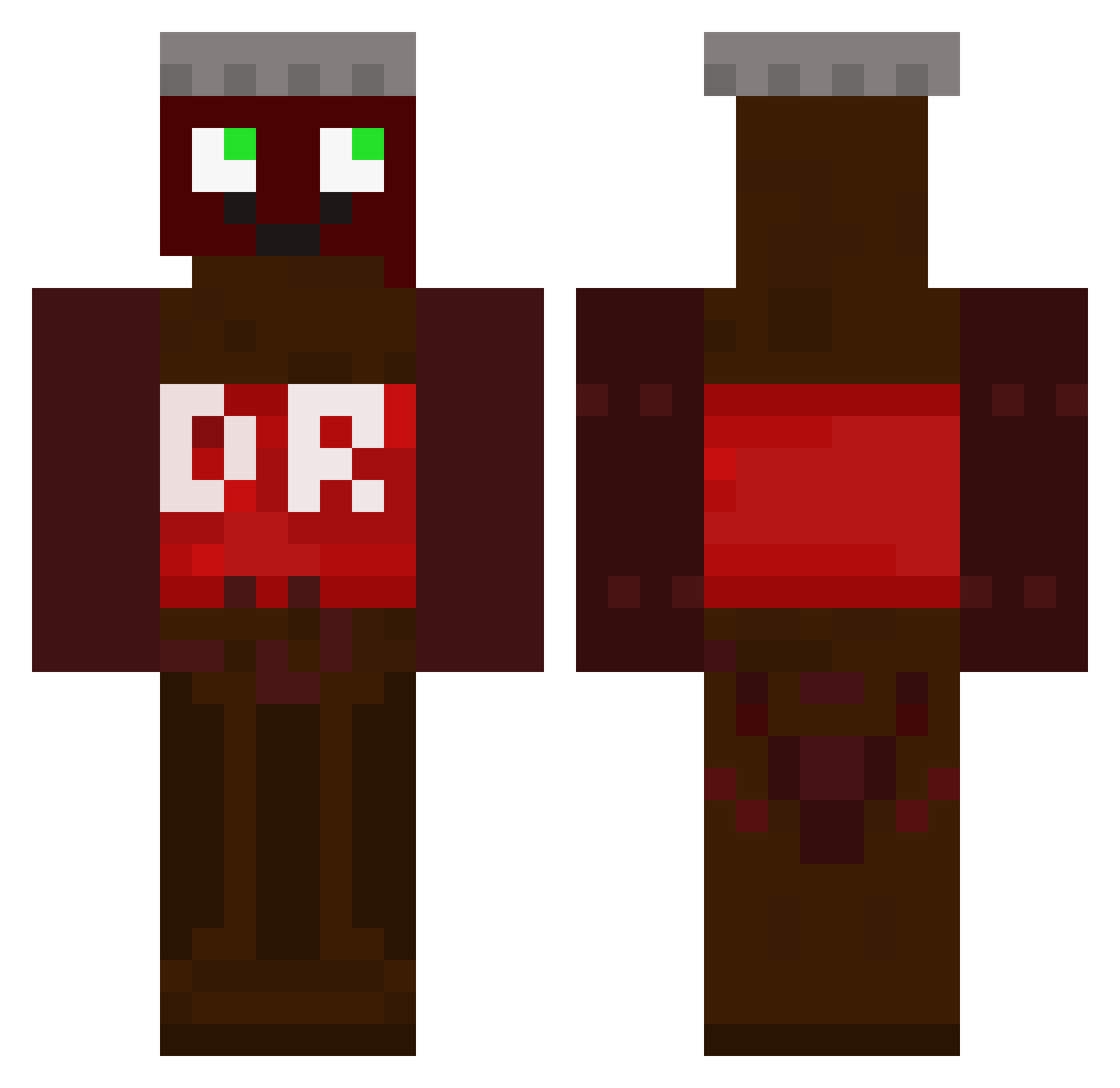 MrChonka Minecraft skin, front and back view