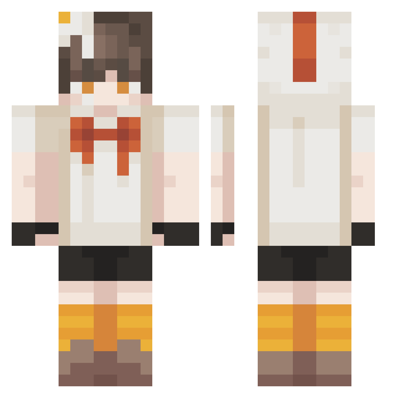 DuanduanC Minecraft skin, front and back view