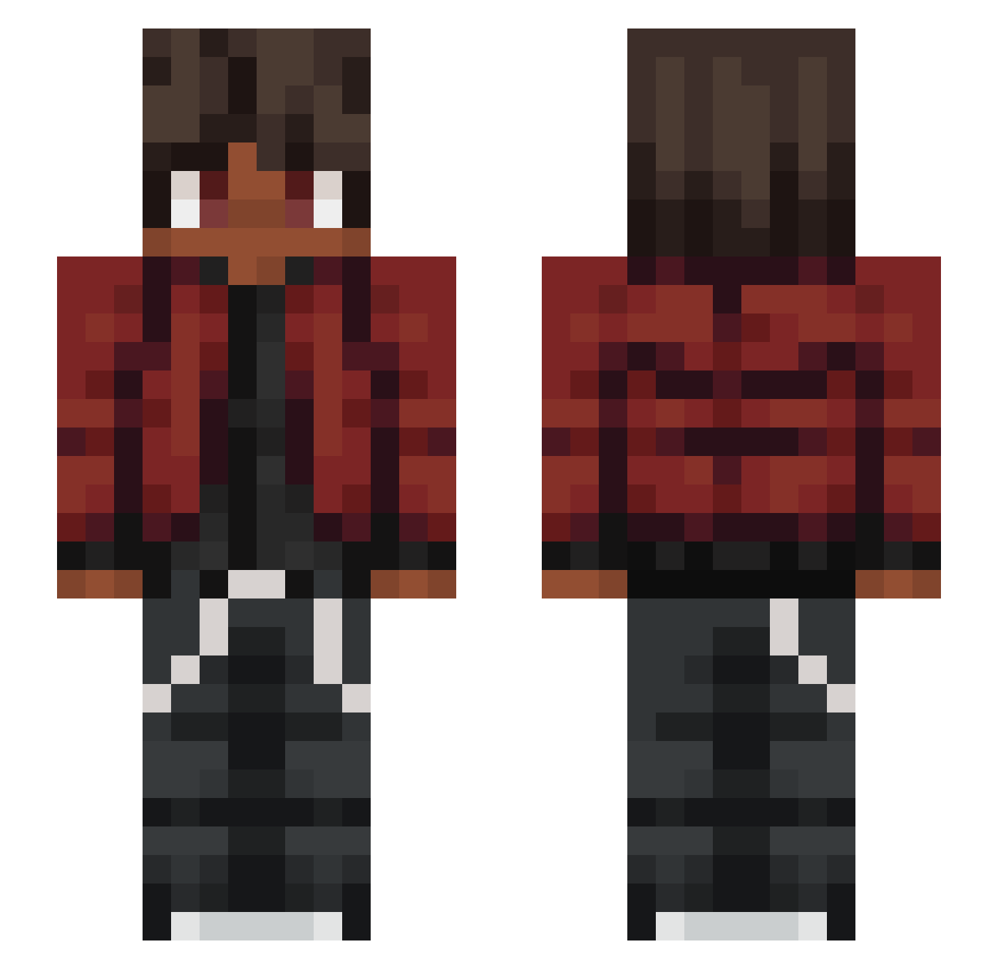 sstats Minecraft skin, front and back view