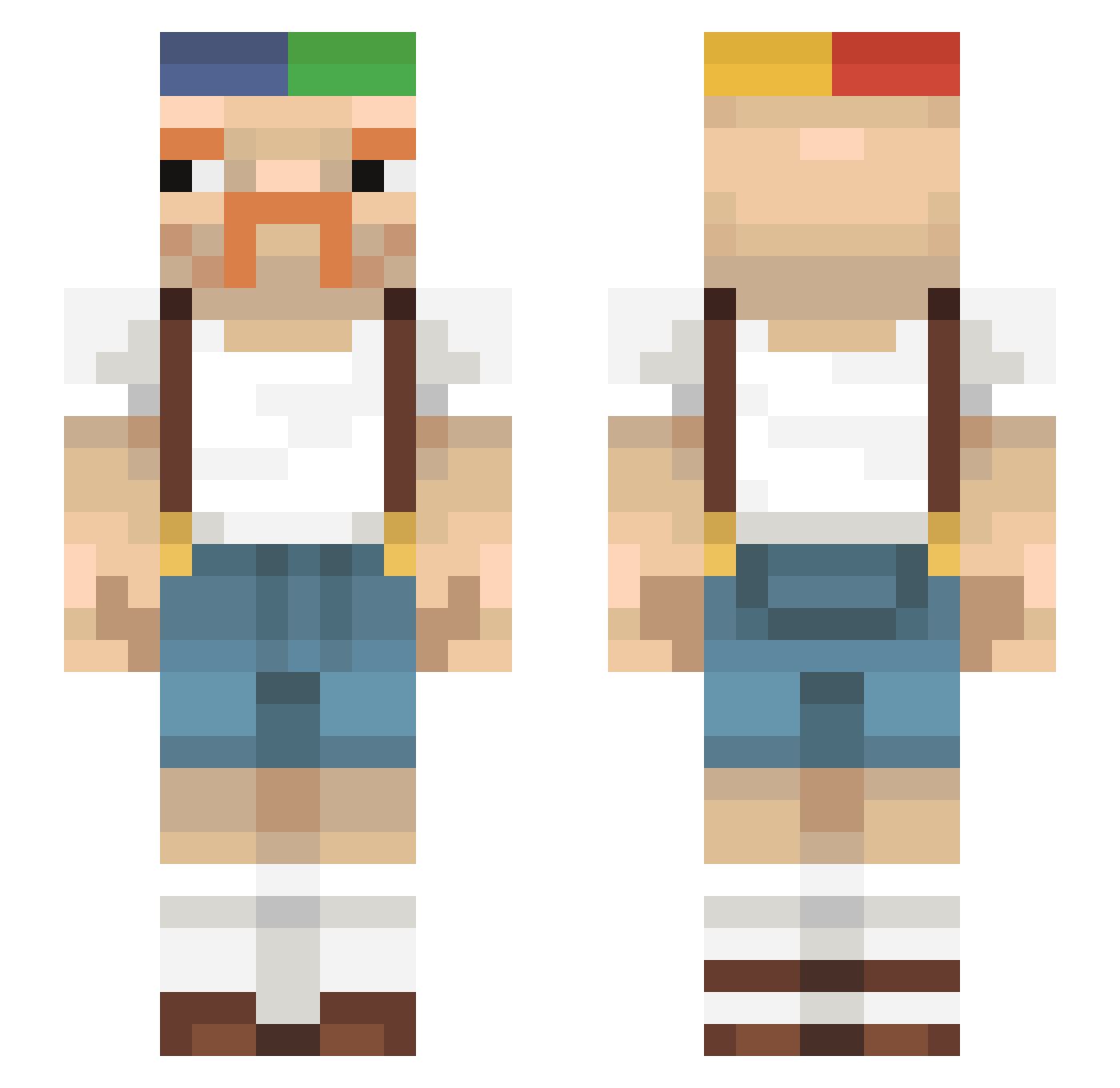 Quemch Minecraft skin, front and back view