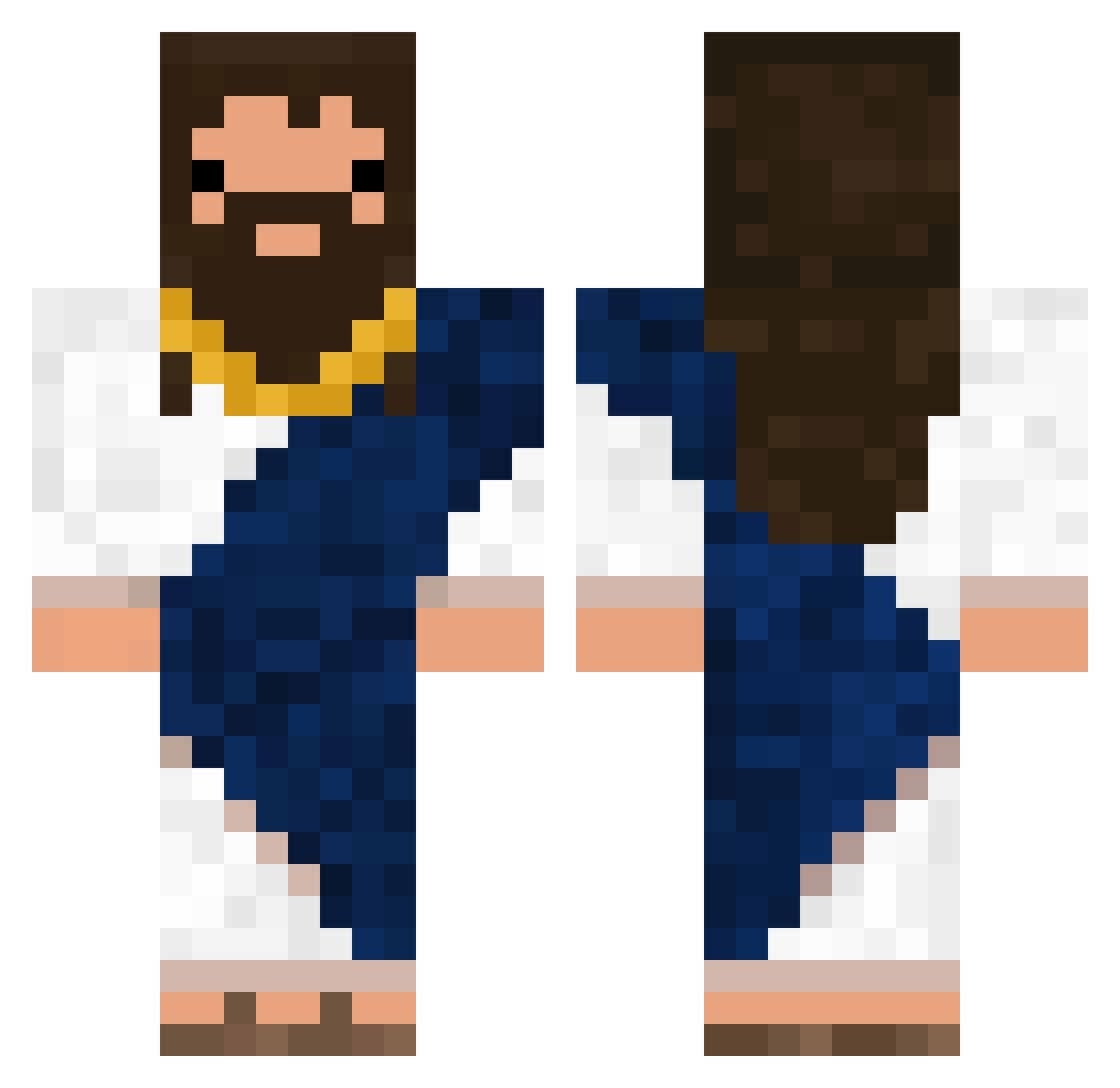 1Jackie Minecraft skin, front and back view