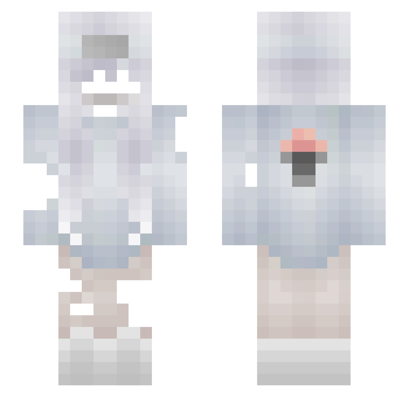 P5TZ Minecraft skin, front and back view