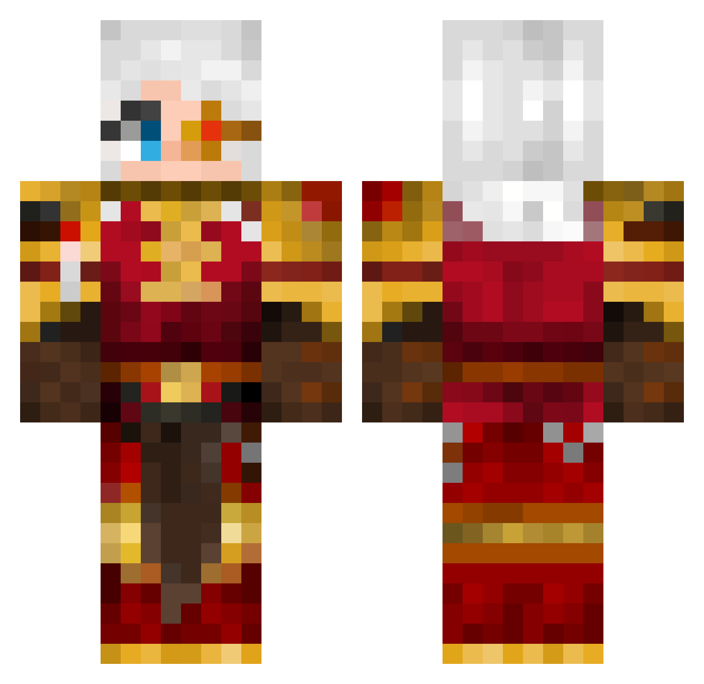 jeremyk211 Minecraft skin, front and back view