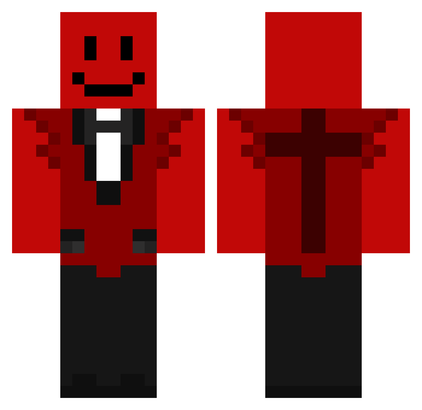 Skullymemez Minecraft skin, front and back view