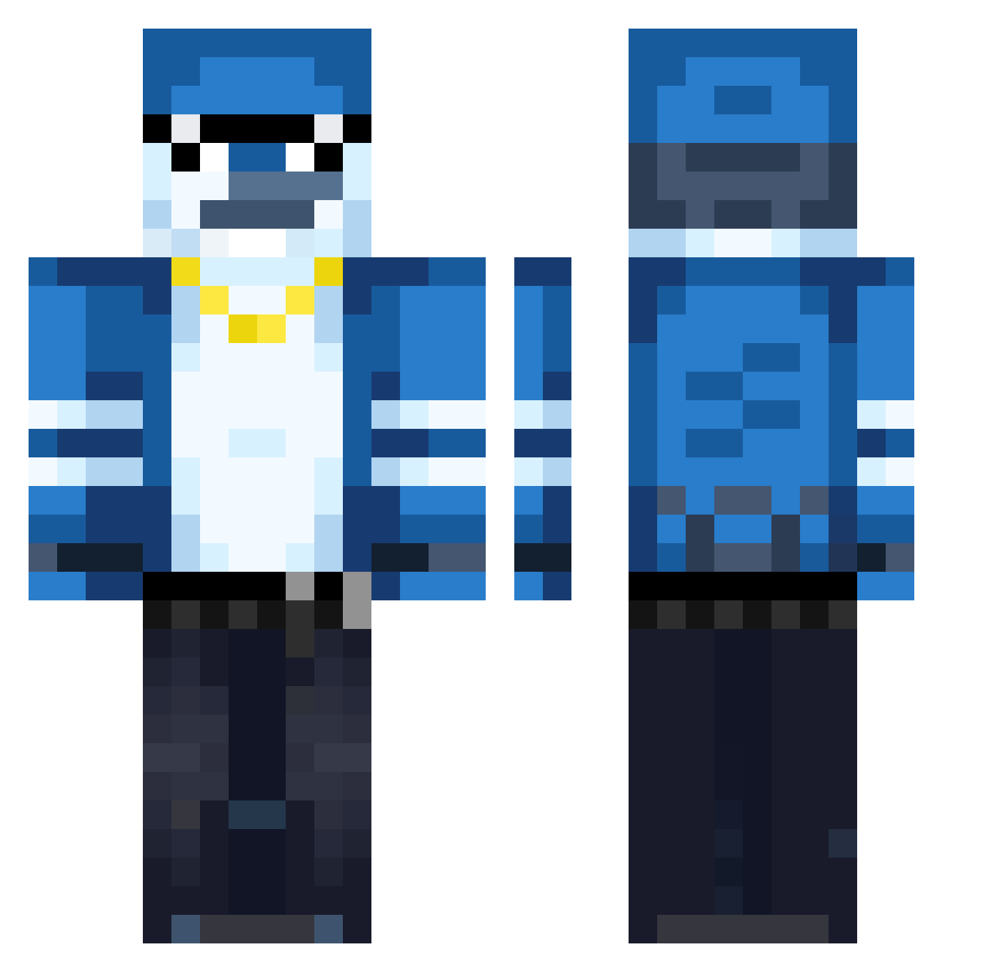 helloikki Minecraft skin, front and back view