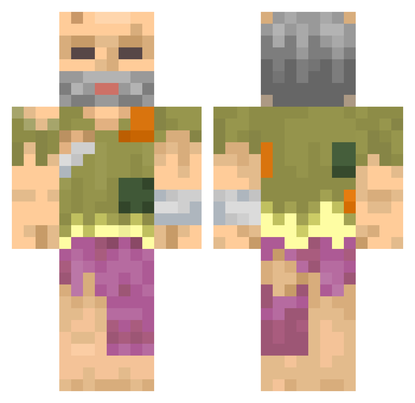 choie Minecraft skin, front and back view