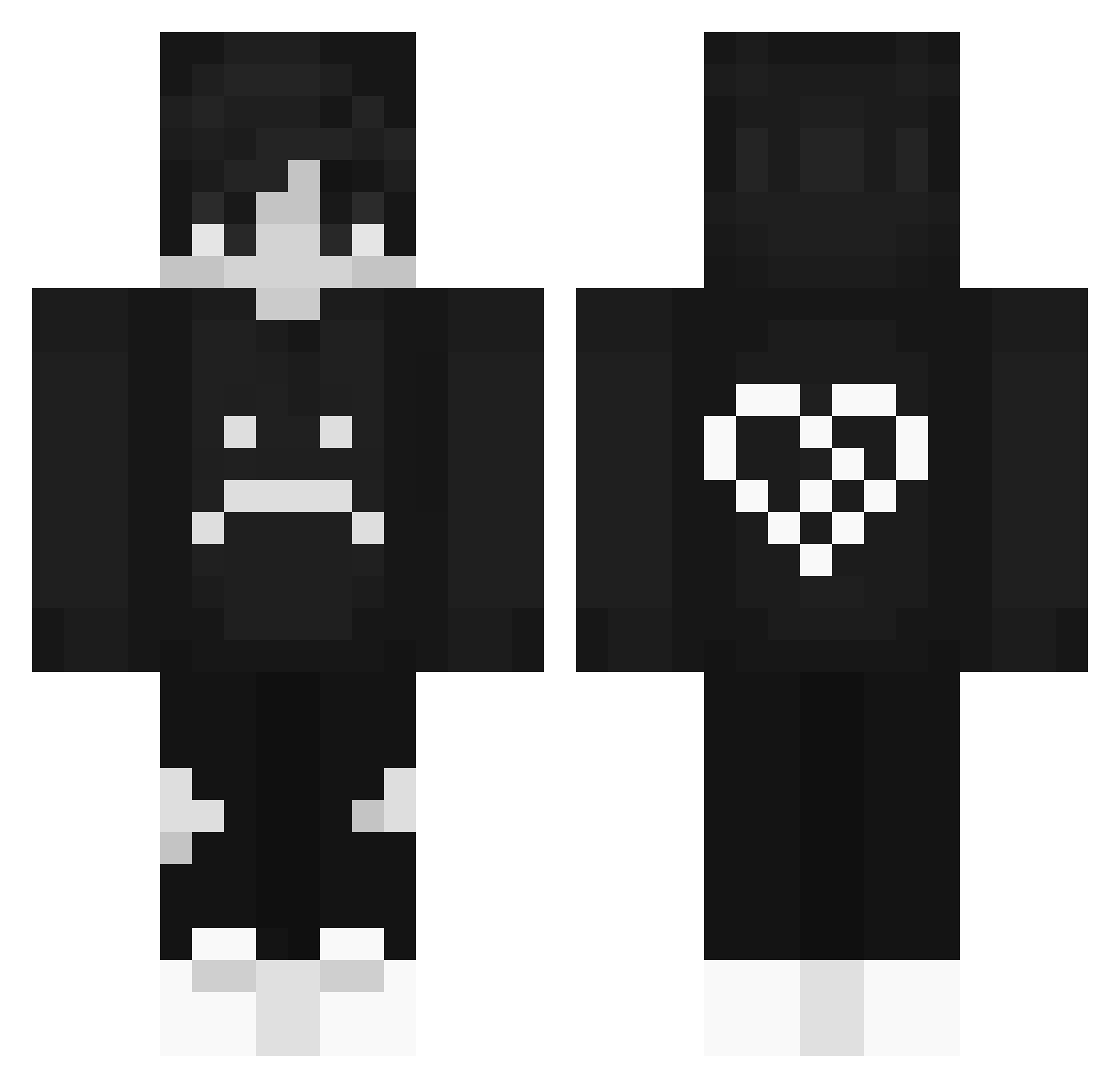 xSmile_ Minecraft skin, front and back view