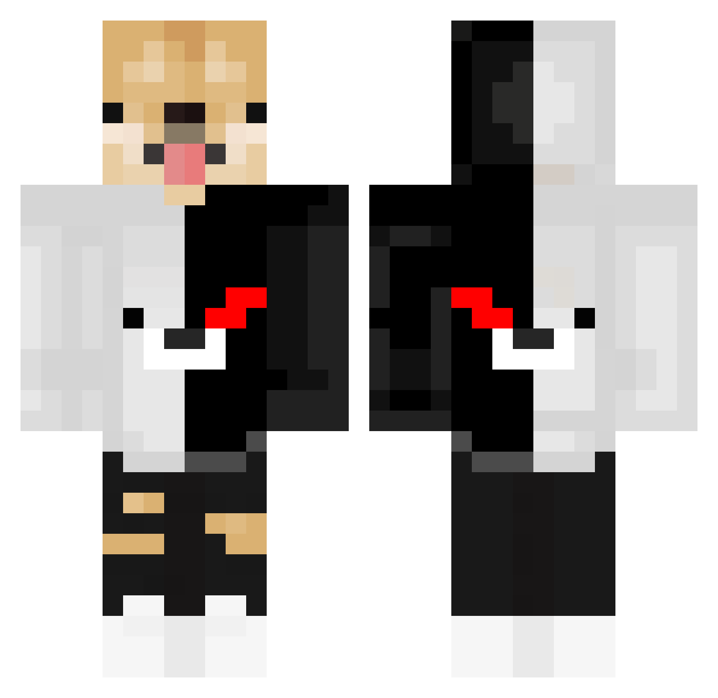 Froueueue Minecraft skin, front and back view