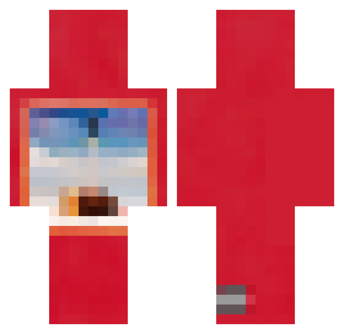 damid Minecraft skin, front and back view