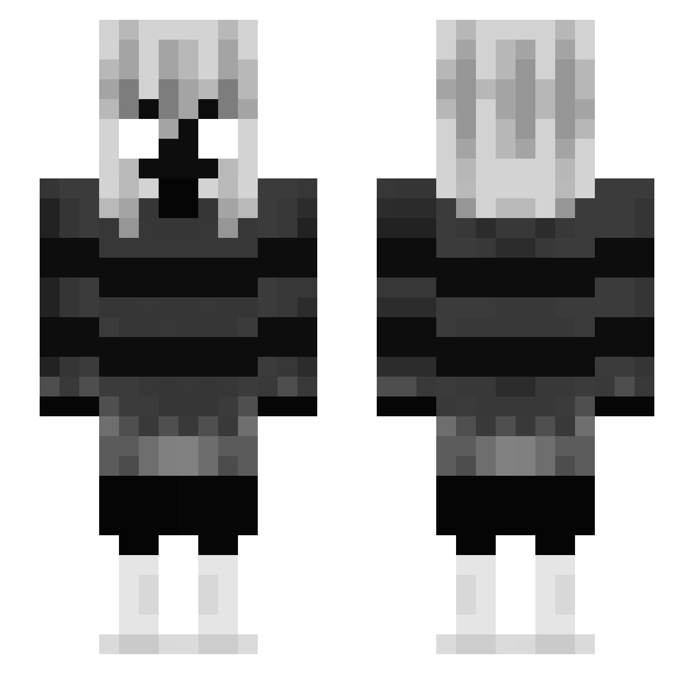 travchi Minecraft skin, front and back view