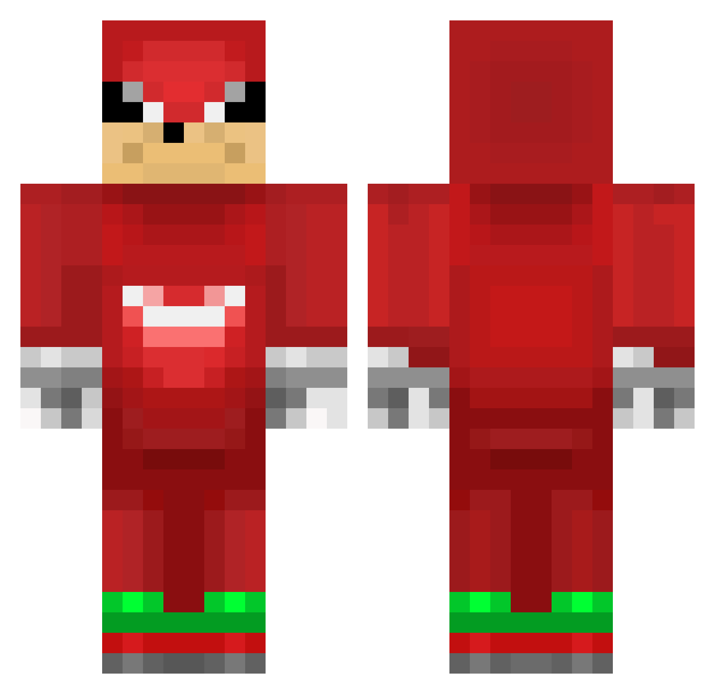 Blauwehap Minecraft skin, front and back view