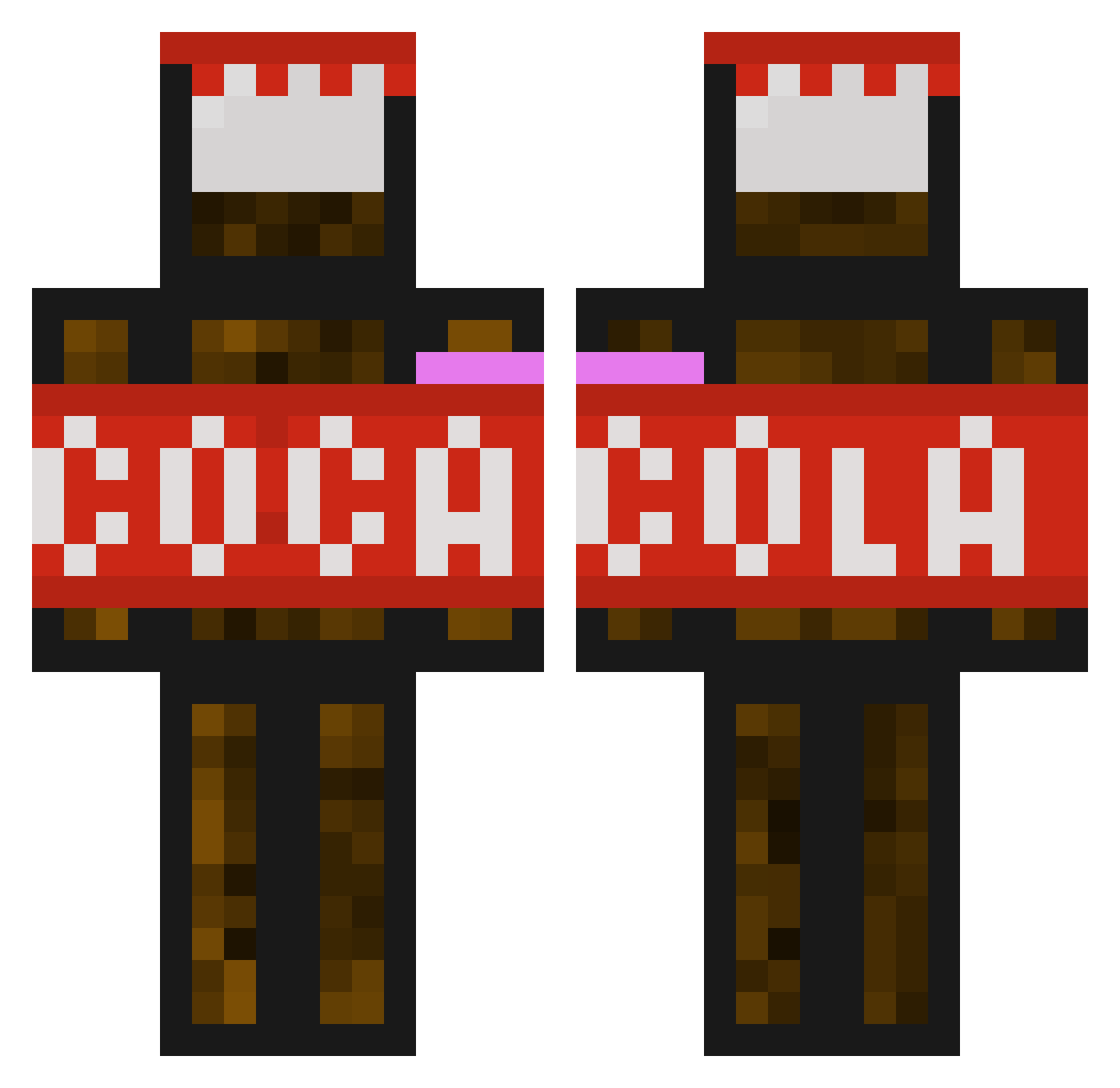 CocaCola19679 Minecraft skin, front and back view