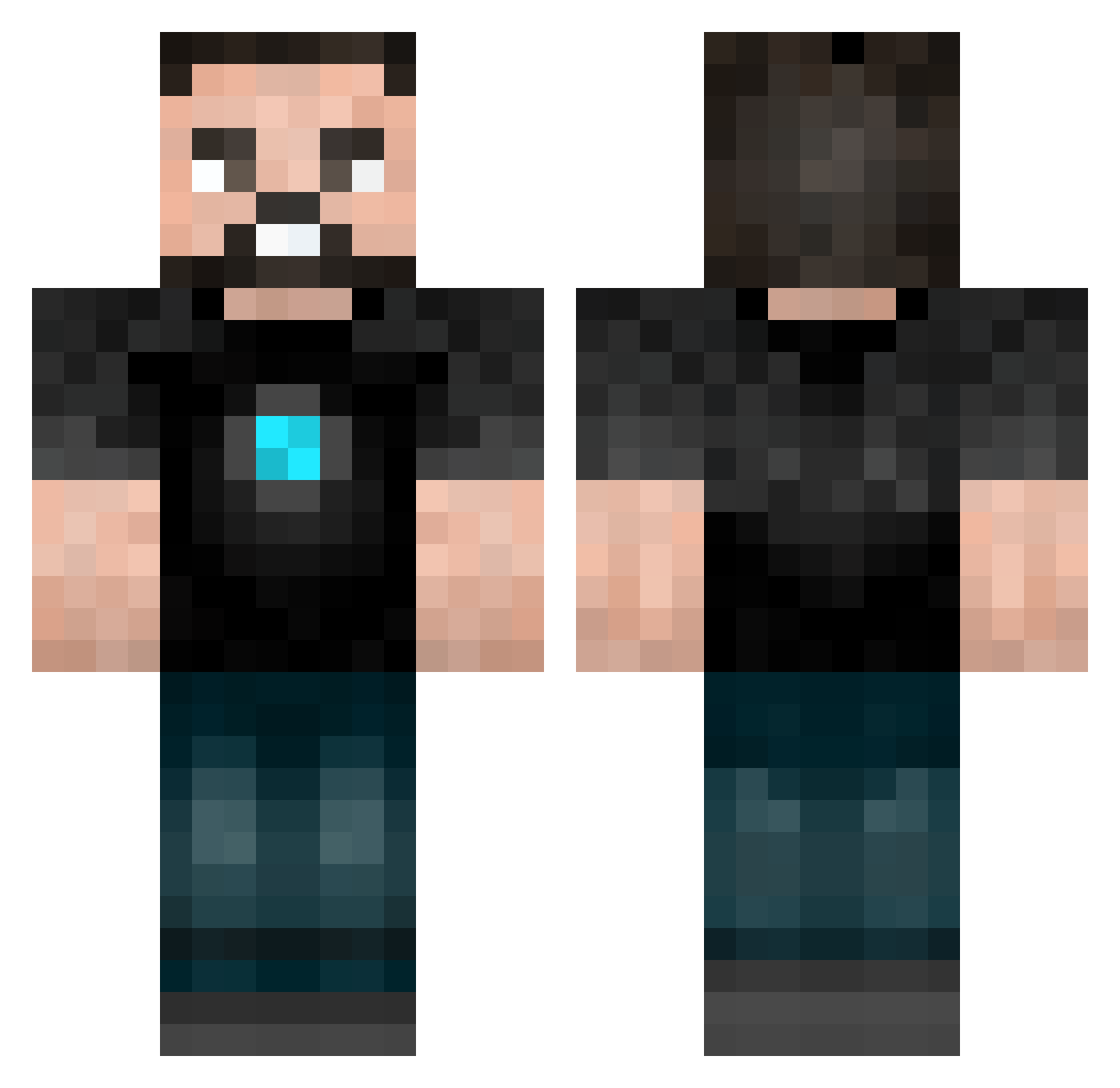 Petrick23 Minecraft skin, front and back view