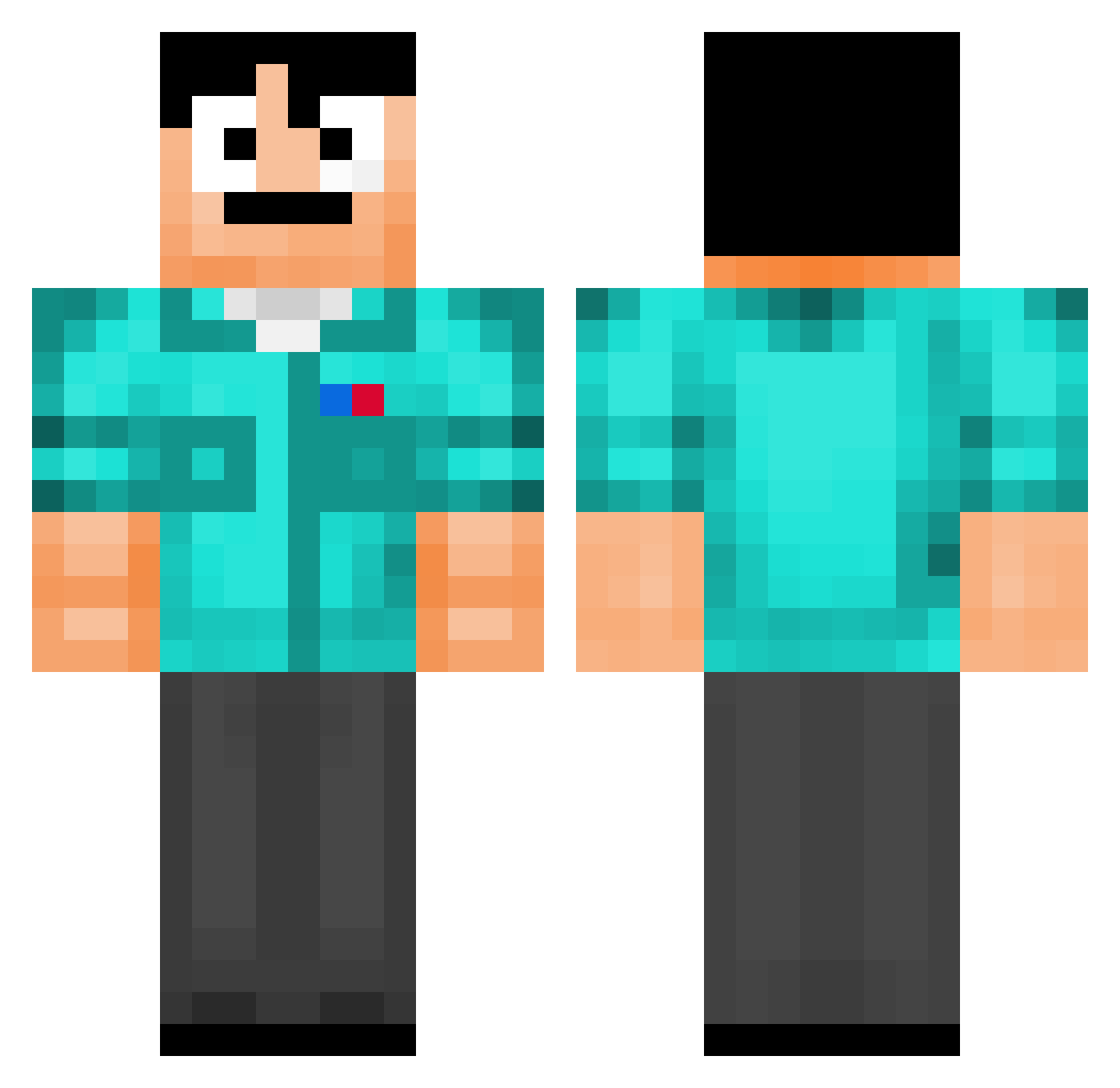 Tanne_przypal Minecraft skin, front and back view