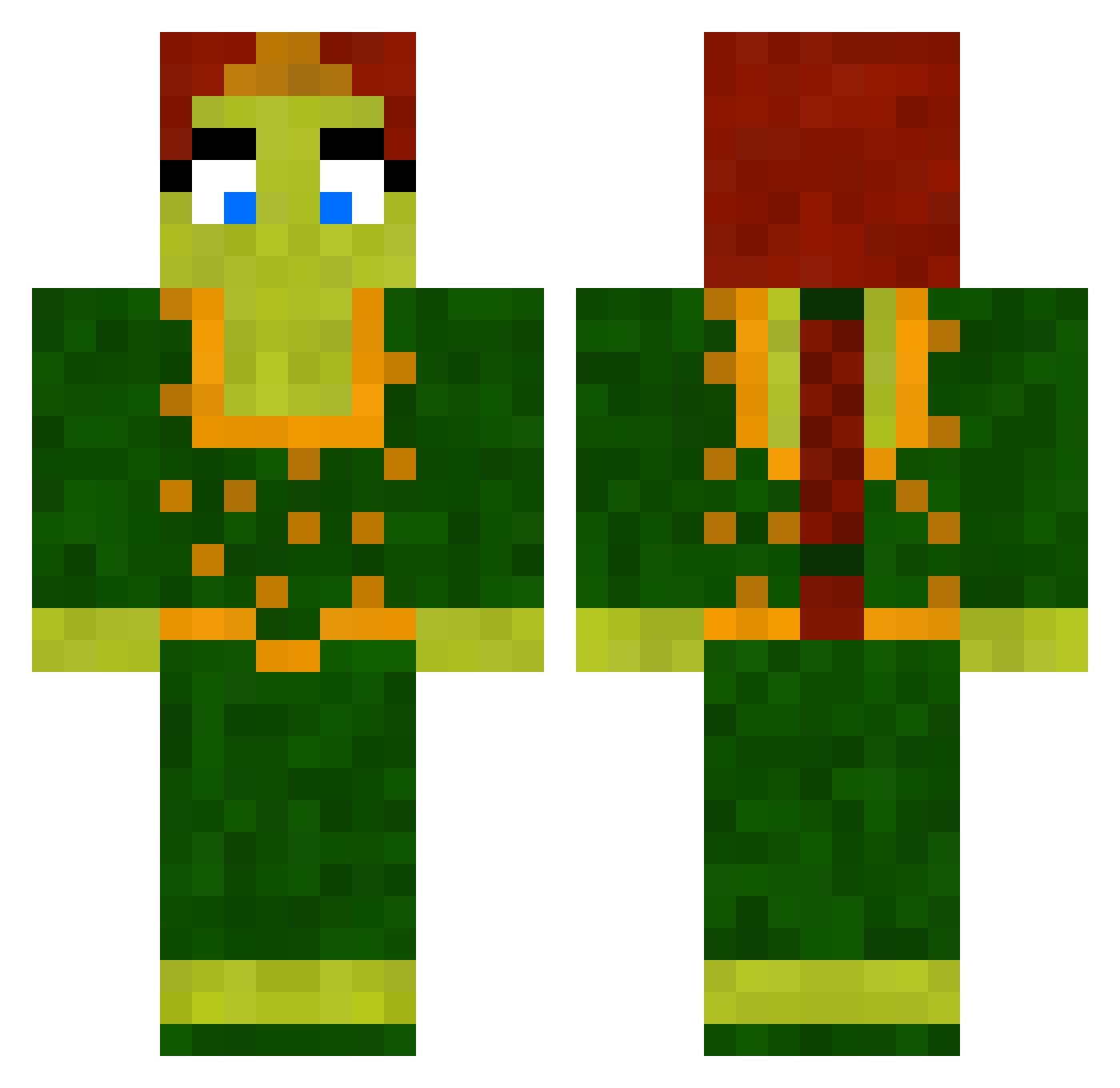 gigiboba Minecraft skin, front and back view