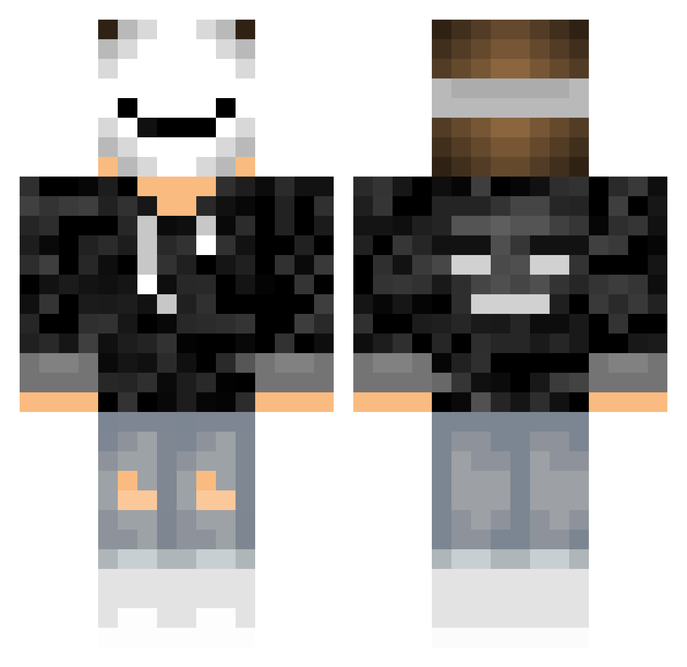 Witha_VR Minecraft skin, front and back view