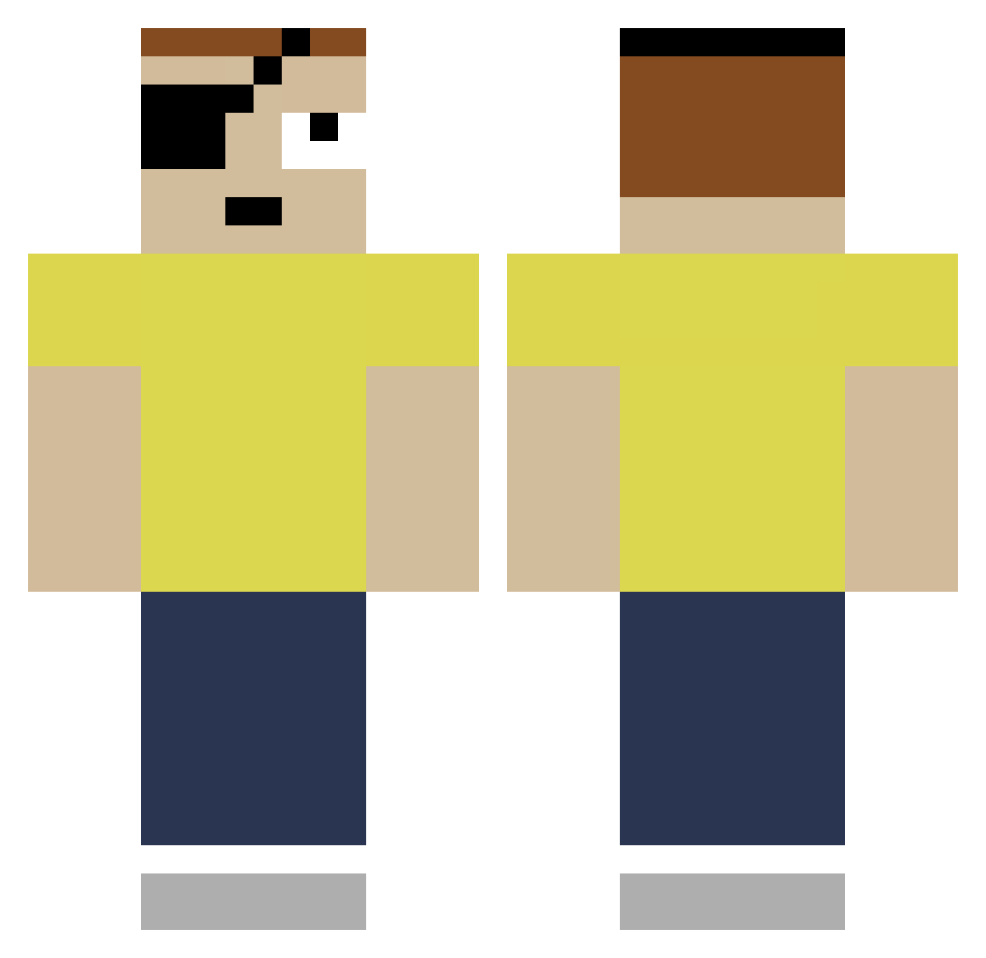 jox2300 Minecraft skin, front and back view