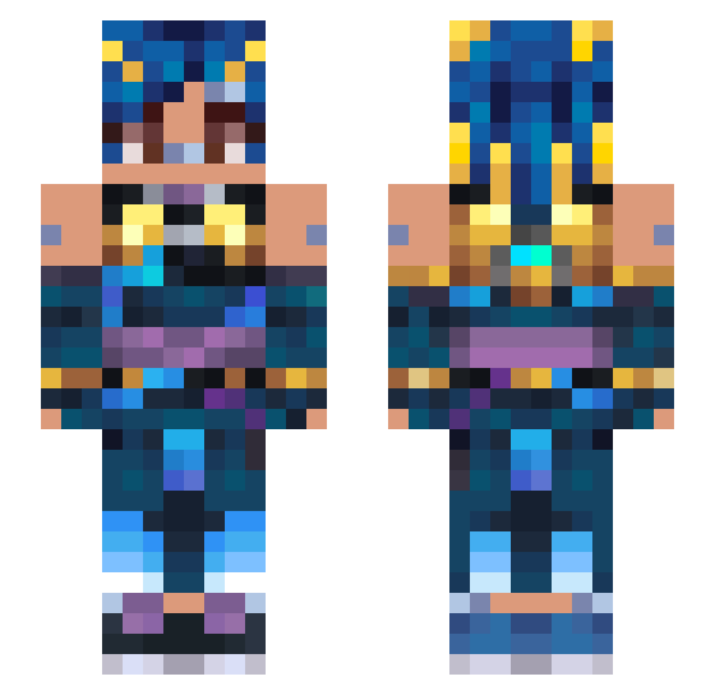 FeikDooved Minecraft skin, front and back view