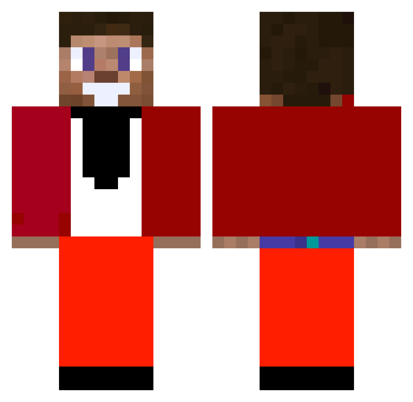 Macieju9 Minecraft skin, front and back view