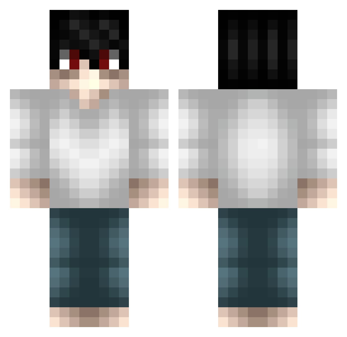Duduais Minecraft skin, front and back view