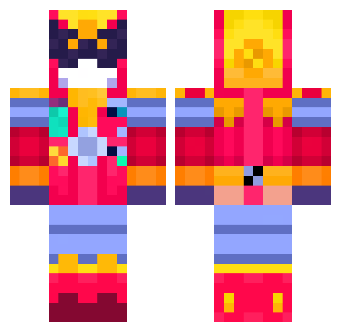 Waterpoto Minecraft skin, front and back view