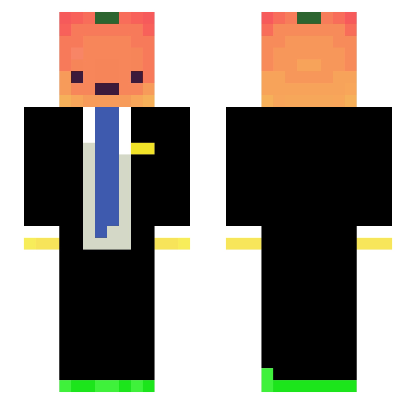 MangoTheFroot Minecraft skin, front and back view