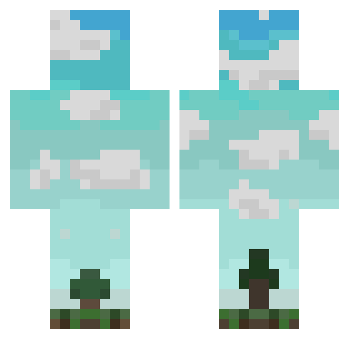 Promoting Minecraft skin, front and back view