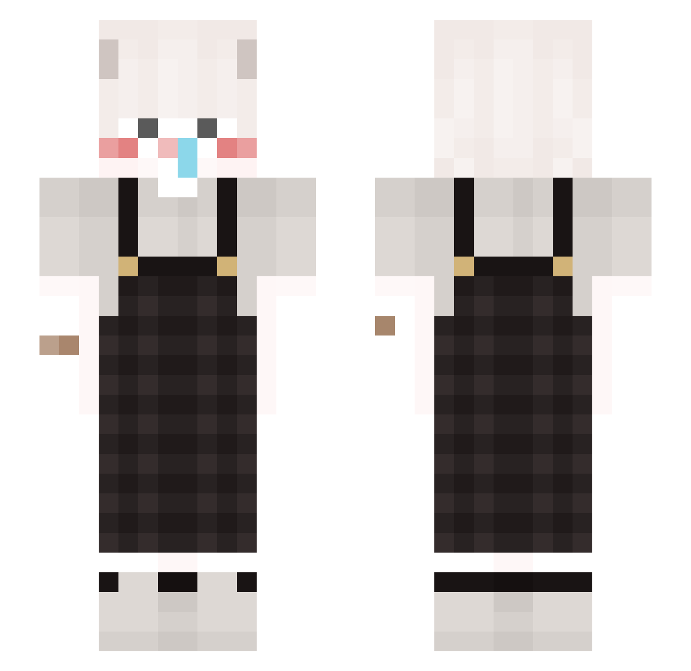 gamjabi Minecraft skin, front and back view