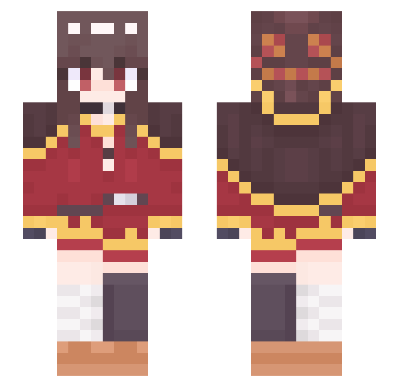 Kostlaa Minecraft skin, front and back view