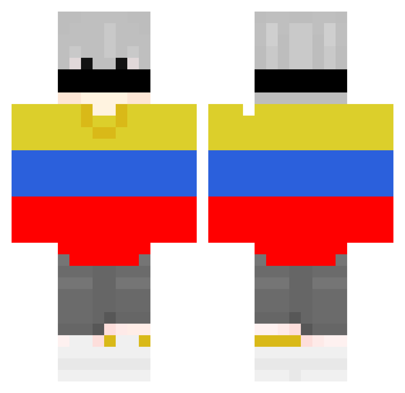 chiquilin3 Minecraft skin, front and back view