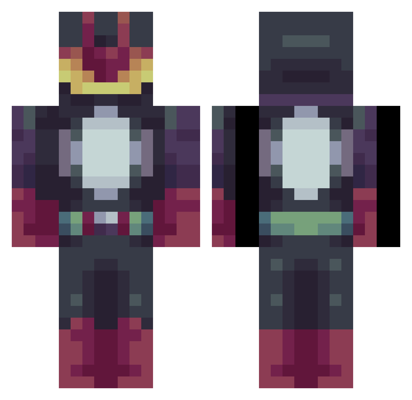 Shafik Minecraft skin, front and back view