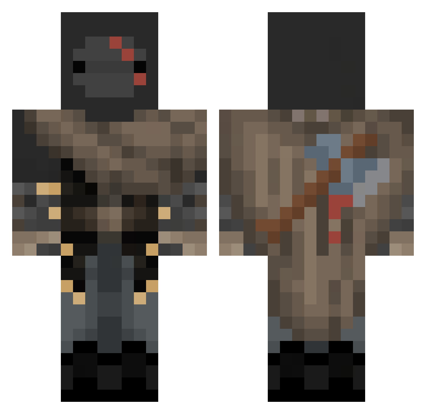 _Porkkchop_ Minecraft skin, front and back view