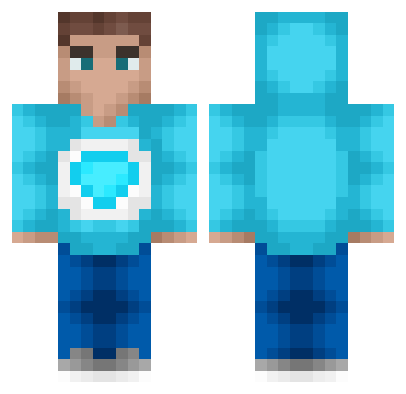 HiScorpy Minecraft skin, front and back view