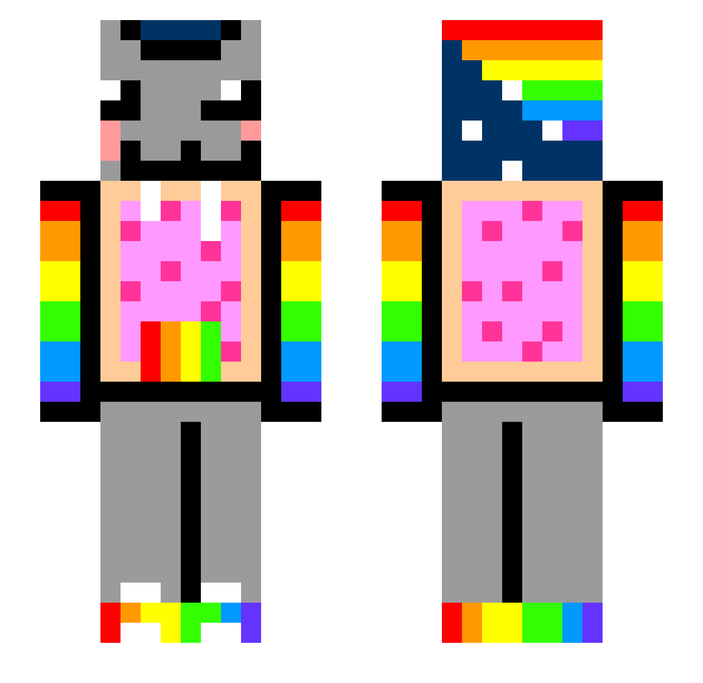 Amber98S Minecraft skin, front and back view
