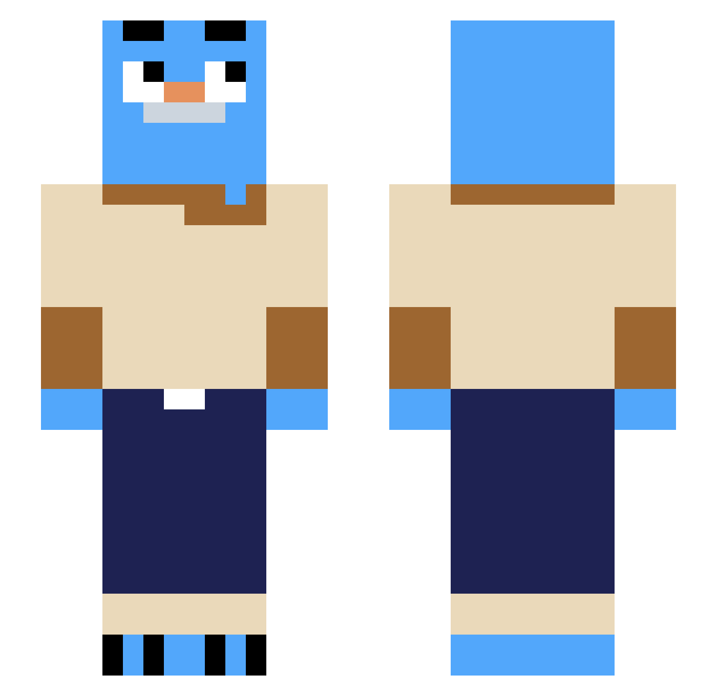 Creeper96 Minecraft skin, front and back view