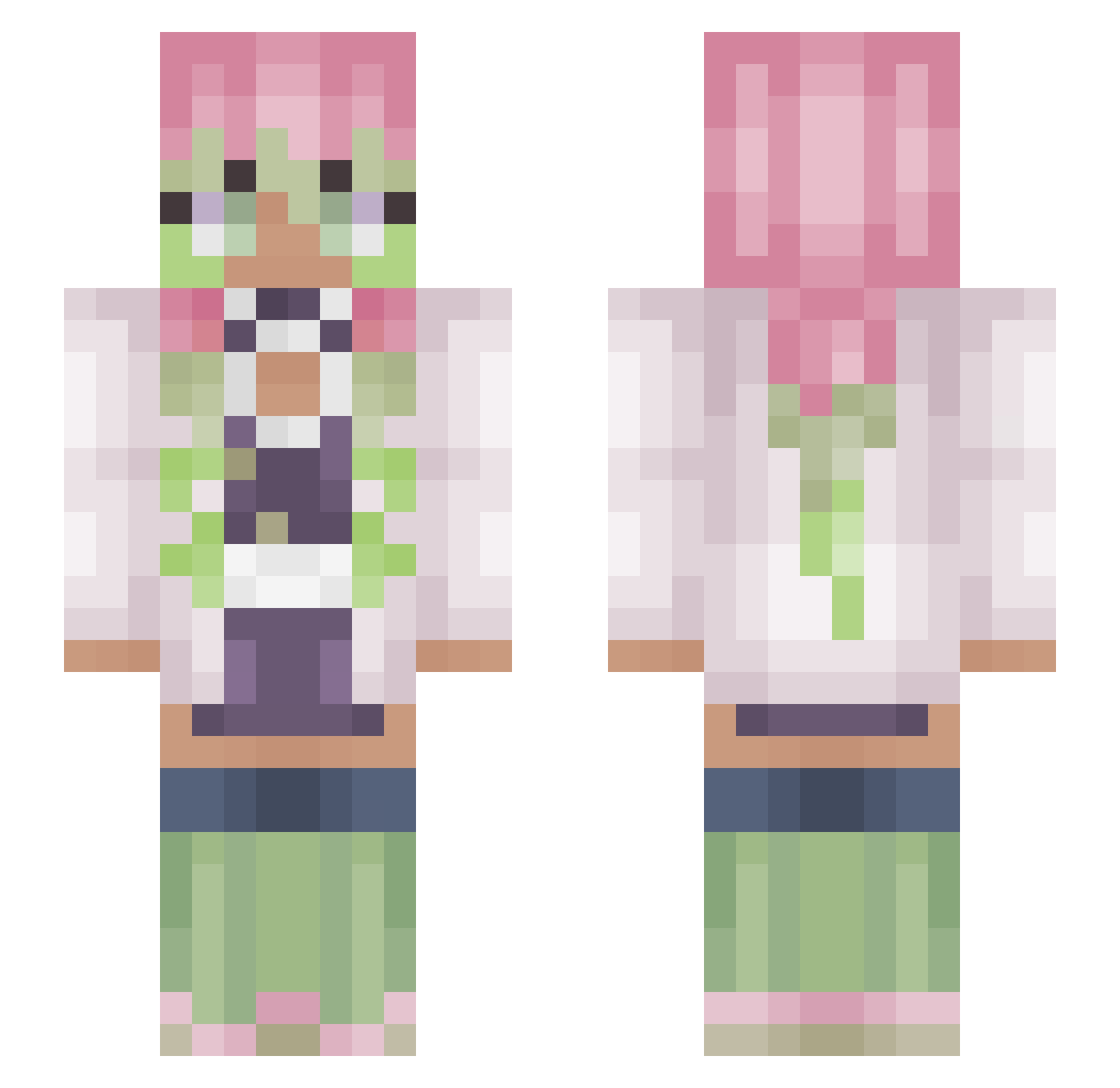 Alexa065 Minecraft skin, front and back view