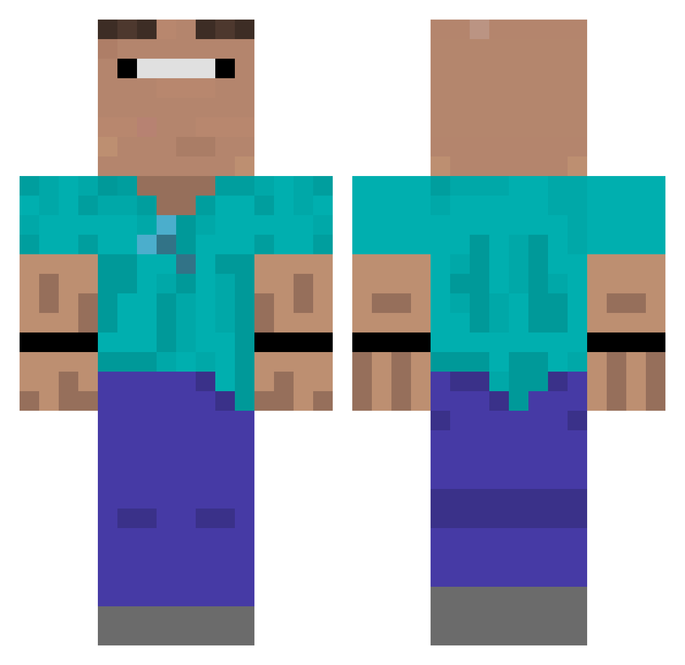 KLOCEK_MINECRAFT Minecraft skin, front and back view