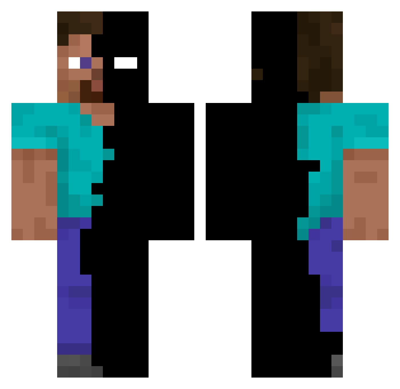 Hololothesecond Minecraft skin, front and back view