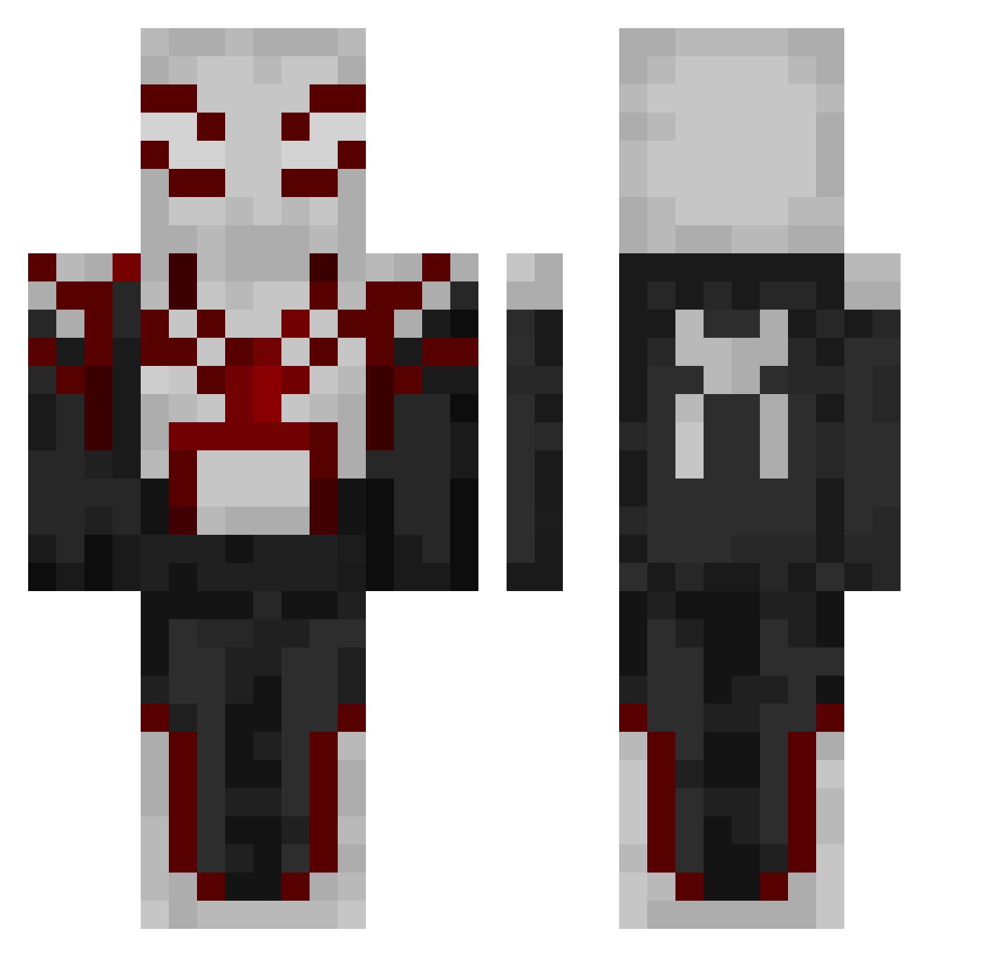 Arriere Minecraft skin, front and back view