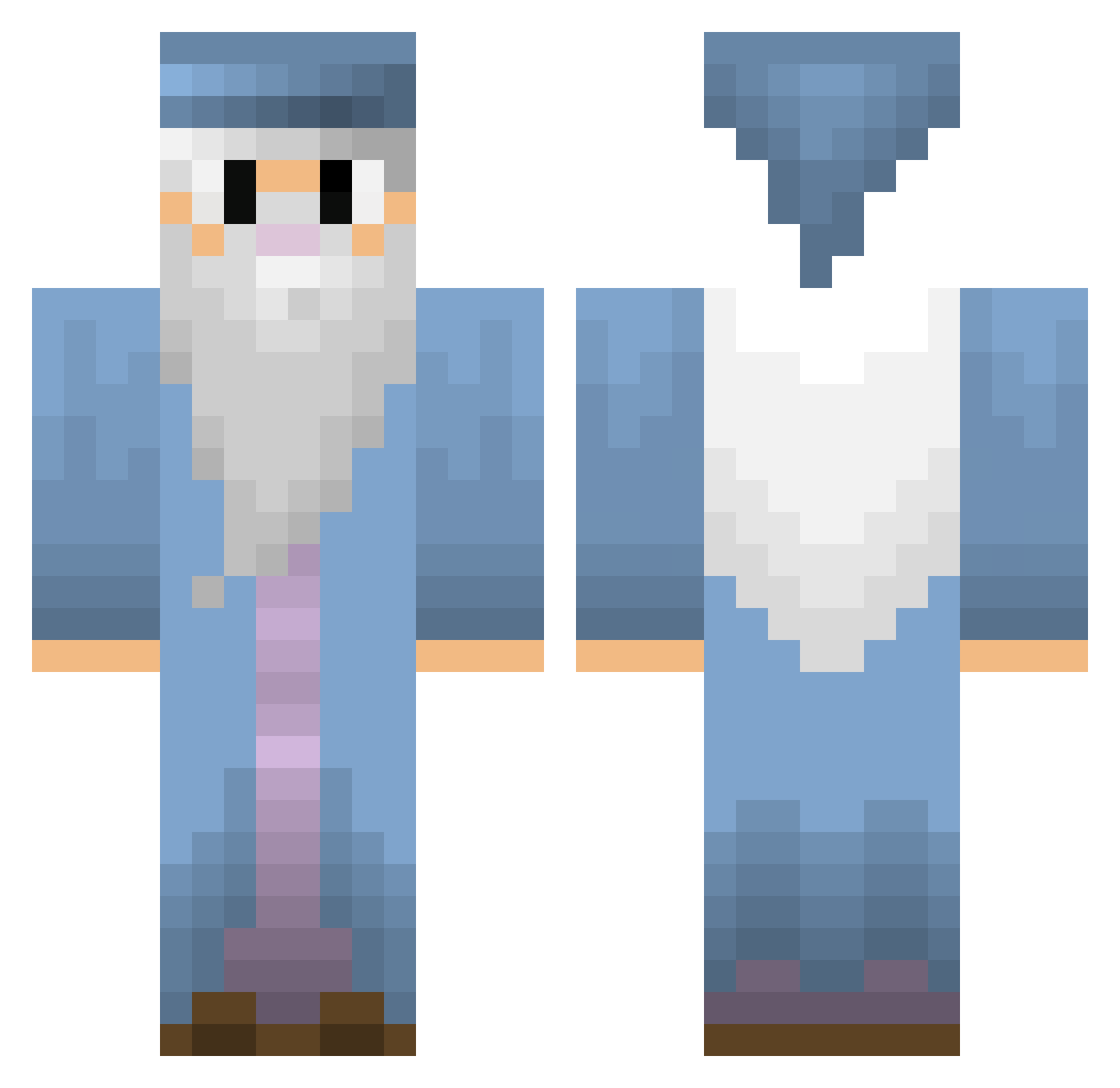 BackBiters Minecraft skin, front and back view