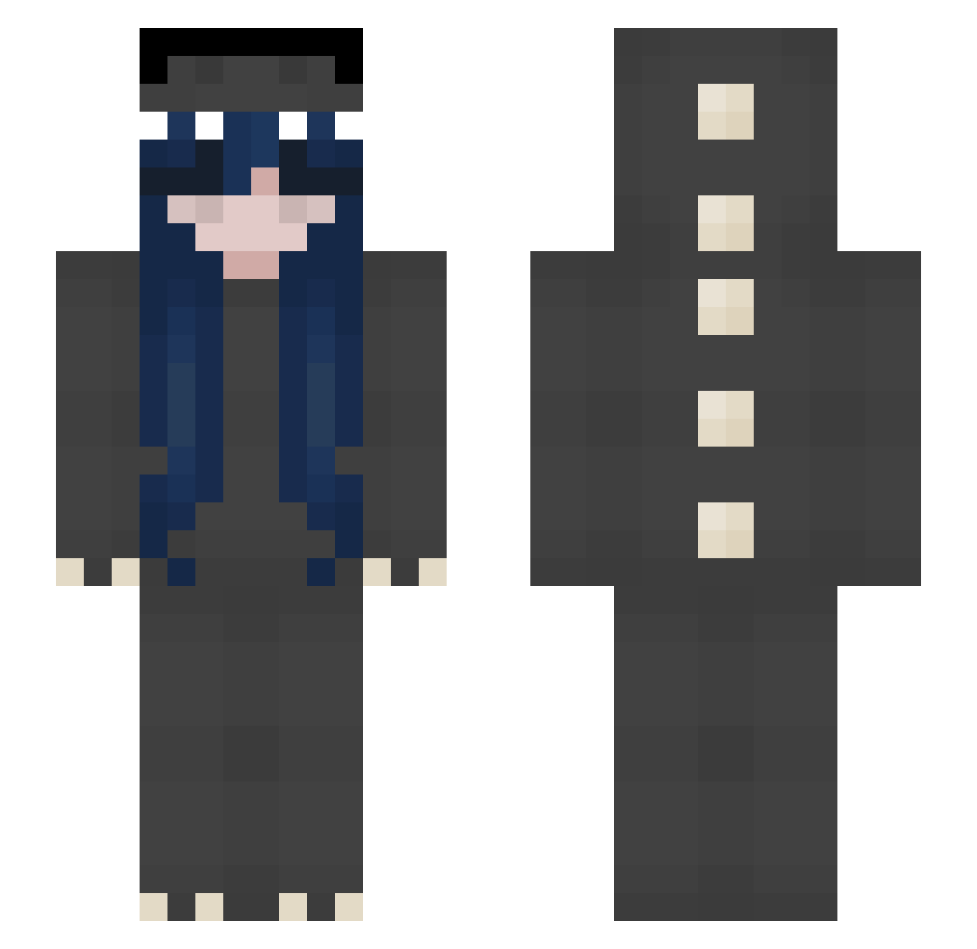 rachaa Minecraft skin, front and back view