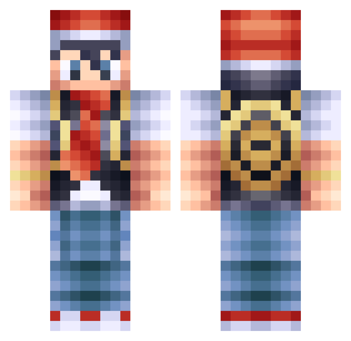 R0ULR0UL Minecraft skin, front and back view