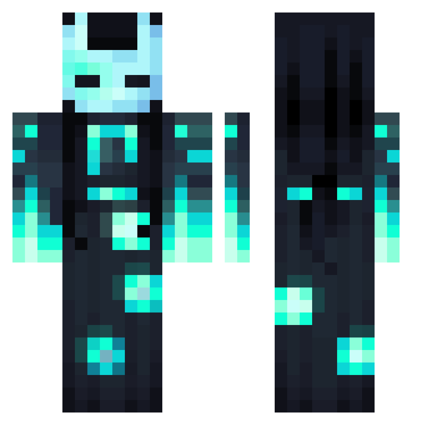SpectrixBruh Minecraft skin, front and back view