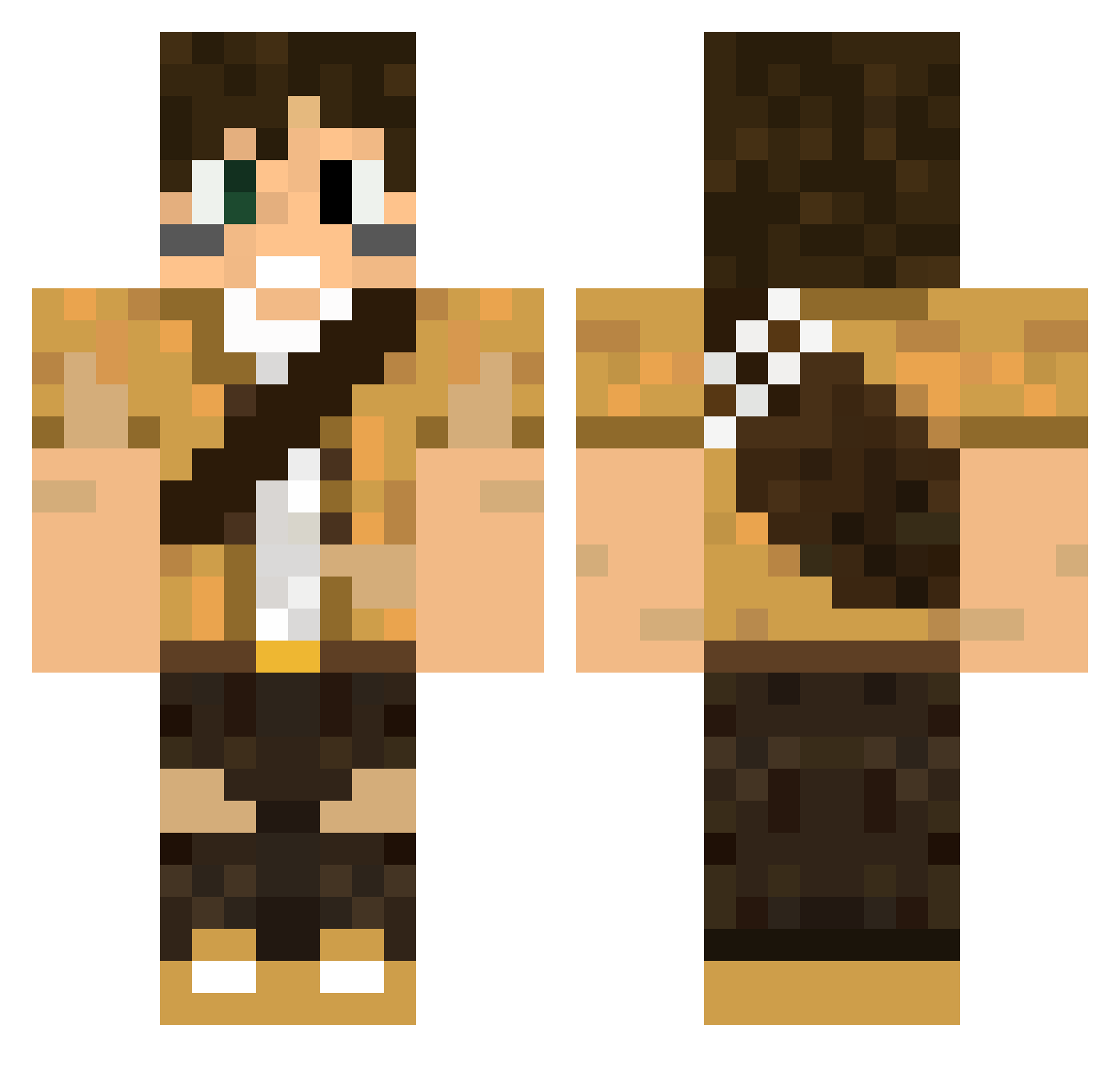 Colins Minecraft skin, front and back view