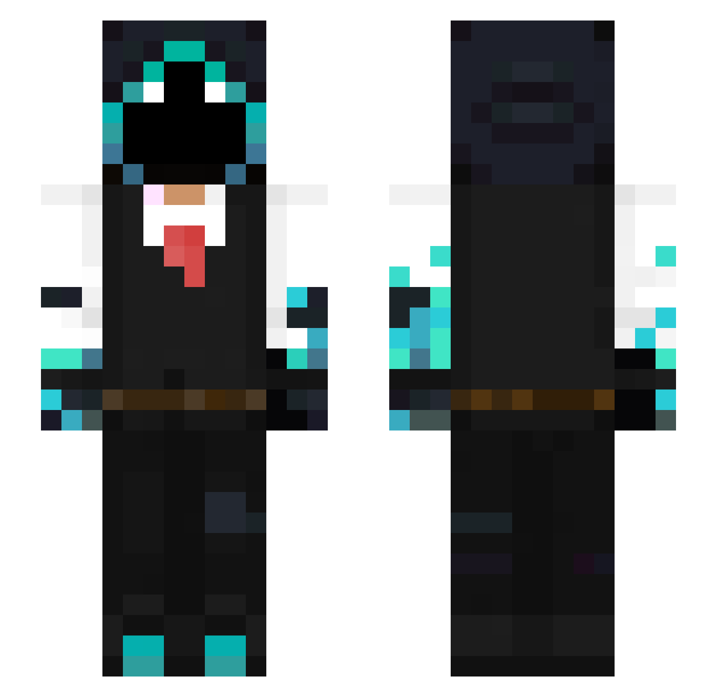 RaunoG Minecraft skin, front and back view